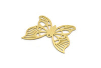Brass Butterfly Charm, 4 Raw Brass Butterfly Charms With 1 Loop, Earring Findings (25x33x0.60mm) SMP0390