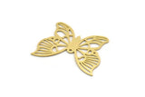 Brass Butterfly Charm, 4 Raw Brass Butterfly Charms With 1 Loop, Earring Findings (25x33x0.60mm) SMP0390