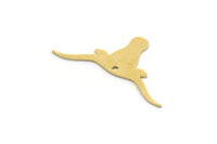 Brass Bull Charm, 12 Raw Brass Ox Head Shaped Charms With 1 Hole, Findings (15x30x0.60mm) SMP0391