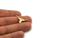 Brass Bull Charm, 12 Raw Brass Ox Head Shaped Charms With 1 Hole, Findings (15x30x0.60mm) SMP0391
