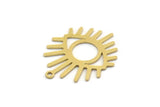 Brass Eye Charm, 10 Raw Brass Eye Charms With 1 Loop, Findings (23.5x19x0.60mm) SMP0393