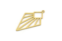 Brass Diamond Charm, 8 Raw Brass Diamond Shaped Charms With 1 Loop, Pendant Findings (30x18x0.60mm) SMP0403
