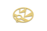 Brass Round Charm, 8 Raw Brass Mountain Charms With 1 Loop, Charm Pendants (20.5x19x0.60mm) SMP0407