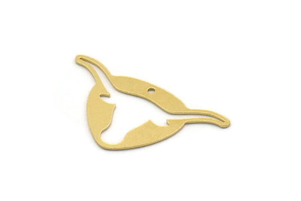 Brass Bull Charm, 8 Raw Brass Ox Head Shaped Charms With 1 Hole, Findings (17x32x0.60mm) SMP0409
