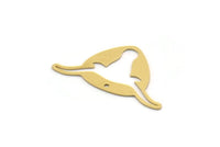Brass Bull Charm, 8 Raw Brass Ox Head Shaped Charms With 1 Hole, Findings (17x32x0.60mm) SMP0409