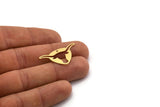 Brass Bull Charm, 8 Raw Brass Ox Head Shaped Charms With 1 Hole, Findings (17x32x0.60mm) SMP0409