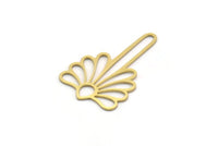 Brass Flower Charm, 6 Raw Brass Flower Charms, Charm Pendants (30x19x0.60mm) SMP0410