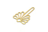 Brass Flower Charm, 6 Raw Brass Flower Charms, Charm Pendants (30x19x0.60mm) SMP0410
