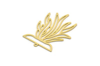 Brass Flower Charm, 4 Raw Brass Flower Shape Charms With 1 Loop, Charm Pendants (36x27x0.60mm) SMP0415