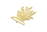 Brass Flower Charm, 4 Raw Brass Flower Shape Charms With 1 Loop, Charm Pendants (36x27x0.60mm) SMP0415