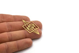Brass Diamond Charm, 4 Raw Brass Diamond Shaped Charms With 1 Loop, Pendant Findings (41x21x0.60mm) SMP0601