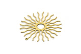 Brass Sun Charm, 6 Raw Brass Sun Charms With 1 Loop, Findings (42x40x0.60mm) SMP0608 A3079
