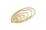 Brass Drop Charm, 2 Raw Brass Drop Charms With 1 Loop, Earrings, Findings (43x24x0.60mm) SMP0611
