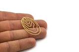 Brass Drop Charm, 2 Raw Brass Drop Charms With 1 Loop, Earrings, Findings (43x24x0.60mm) SMP0611