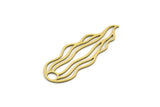 Brass Leaf Charm, 8 Raw Brass Leaf Charms With 1 Hole, Findings (36x13x0.60mm) SMP0614