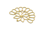 Brass Flower Charm, 2 Raw Brass Flower Shaped Charms With 1 Hole, Findings (33x42x0.60mm) SMP0616