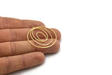 Brass Round Charm, 2 Raw Brass Round Shaped Charm With 1 Loop, Charm Pendants (36x34x0.80mm) SMP0618