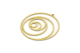 Brass Round Charm, 2 Raw Brass Round Shaped Charm With 1 Loop, Charm Pendants (36x34x0.80mm) SMP0622