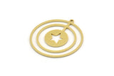 Brass Round Charm, 4 Raw Brass Star Charms With 1 Loop, Pendants, Findings (30x27.5x0.80mm) SMP0627