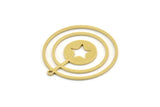 Brass Round Charm, 4 Raw Brass Star Charms With 1 Loop, Pendants, Findings (30x27.5x0.80mm) SMP0627