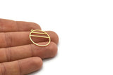 Brass Oval Charm, 6 Raw Brass Oval Charms With 1 Loop, Earring Charms (28x21x0.80mm) SMP0630