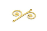 Brass Leaf Charm, 24 Raw Brass Branch Charms With 2 Loops, Charm Pendants (27x22x0.80mm) SMP0631