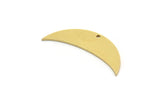 Brass Moon Charm, 10 Raw Brass Crescent Moon Charms With 1 Hole (32x9x0.80mm) SMP0640