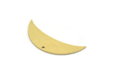 Brass Moon Charm, 10 Raw Brass Crescent Moon Charms With 1 Hole (32x9x0.80mm) SMP0640