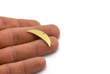 Brass Moon Charm, 10 Raw Brass Crescent Moon Charms With 1 Hole (32x9x0.80mm) SMP0640