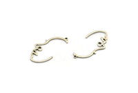 Gümüş Yüzlü Charm, 1 Döngülü 10 Antik Gümüş Kaplama Pirinç Yüzlü Charm, Kolye Uçları, Küpeler, Bulgular (31x16x1mm) D0617 H0615