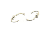 Gümüş Yüzlü Charm, 1 Döngülü 10 Antik Gümüş Kaplama Pirinç Yüzlü Charm, Kolye Uçları, Küpeler, Bulgular (31x16x1mm) D0617 H0615