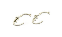 Gümüş Yüzlü Charm, 1 Döngülü 10 Antik Gümüş Kaplama Pirinç Yüzlü Charm, Kolye Uçları, Küpeler, Bulgular (31x16x1mm) D0617 H0615