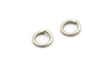 10mm Jump Rings, 25 Antique Silver Plated Brass Jump Rings (10x1.5mm) D0231 S789