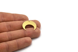 Brass Moon Charm, 8 Raw Brass Crescent Moon Charms With 1 Hole (23.5x9x0.80mm) SMP0642