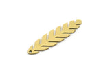 Brass Leaf Charm, 24 Raw Brass Branch Charms With 1 Hole, Charm Pendants (30x7.5x0.60mm) SMP0644