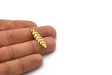 Brass Leaf Charm, 24 Raw Brass Branch Charms With 1 Hole, Charm Pendants (30x7.5x0.60mm) SMP0644