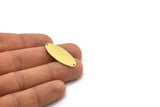 Brass Oval Charm, 6 Raw Brass Oval Charms With 2 Holes, Earring Charms (32x13x0.80mm) SMP0646