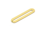 Brass Oval Charm, 4 Raw Brass Oval Charms With 1 Hole, Earring Charms (47x11x1mm) A2845