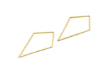 Brass Diamond Charm, 24 Raw Brass Diamond Ring Charms, Connectors, Findings (60x34x1mm) D1284