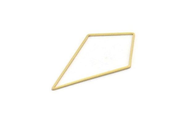 Brass Diamond Charm, 24 Raw Brass Diamond Ring Charms, Connectors, Findings (60x34x1mm) D1284