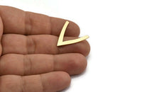 Brass Blank, 12 Raw Brass, Brass Blanks, V Shaped Blanks (24x23x0.60mm) A3971