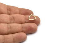 Brass Triangle Charm, 100 Raw Brass Triangle Charms, Geometric Findings, Connector Findings (11x11x0.60mm) A3946