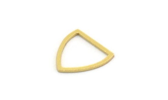 Brass Triangle Charm, 100 Raw Brass Triangle Charms, Geometric Findings, Connector Findings (11x11x0.60mm) A3946