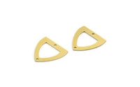 Brass Triangle Charm, 12 Raw Brass Triangle Charms With 2 Holes (17x17x0.60mm) A3997