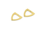 Brass Triangle Charm, 12 Raw Brass Triangle Charms With 2 Holes (17x17x0.60mm) A3997