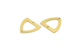 Brass Triangle Charm, 12 Raw Brass Triangle Charms With 2 Holes (17x17x0.60mm) A3997