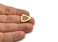 Brass Triangle Charm, 12 Raw Brass Triangle Charms With 2 Holes (17x17x0.60mm) A3997