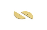 Semi Circle Charm, 24 Raw Brass Half Moon Charms With 1 Hole, Findings (18x6x1mm) A3307