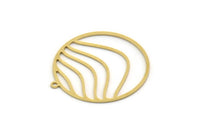 Brass Round Charm, 4 Raw Brass Round Shaped Charms With 1 Loop, Pendants, Findings (30x28x0.60mm) SMP0418