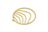 Brass Round Charm, 4 Raw Brass Round Shaped Charms With 1 Loop, Pendants, Findings (30x28x0.60mm) SMP0418